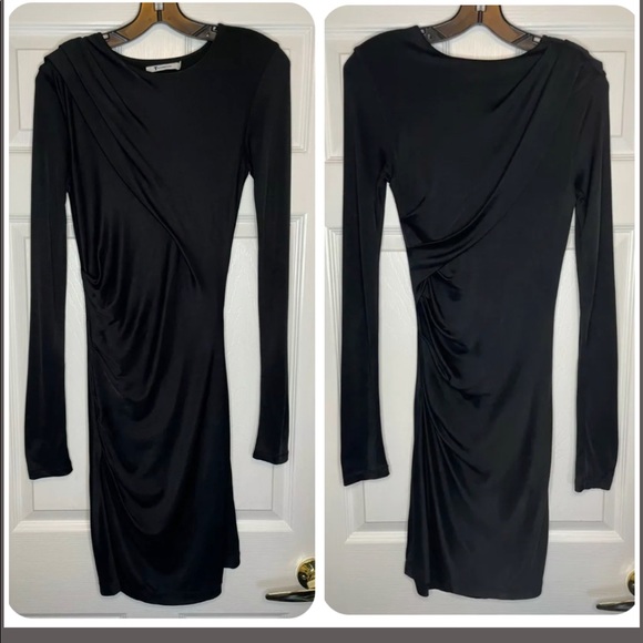 T Alexander Wang Shiny Ruched Stretch Draped Jersey Pencil Skirt BodyCon Dress S - Picture 3 of 11